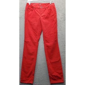 LOFT Jeans Womens Size 2 Red Denim‎ Pockets Casual Flat Front Modern Skinny Leg